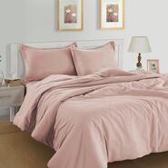 Lane Linen Queen Quilt Cover Set Rose
