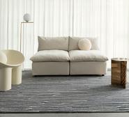 Malha Stripped Washable Rug Black Large