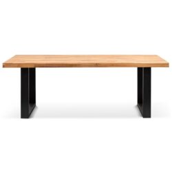 Manstad Acacia Timber & Steel Outdoor Dining Table, 210cm
