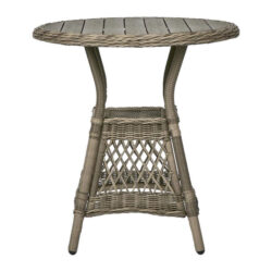 Marco Synthetic Wicker Round Outdoor Dining Table, 70cm, Natural