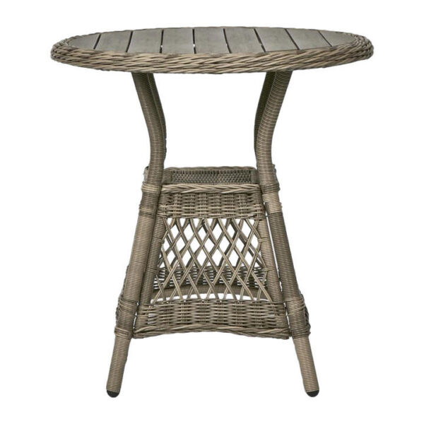 Marco Synthetic Wicker Round Outdoor Dining Table, 70cm, Natural