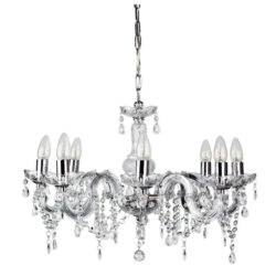 Marie Therese Metal & Glass Chandelier, 8 Arm