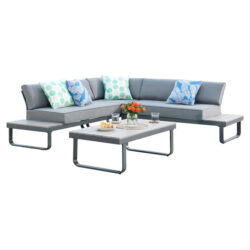 Marissa 3 Piece Outdoor Corner Sofa & Coffee Table Set, 4 Seater