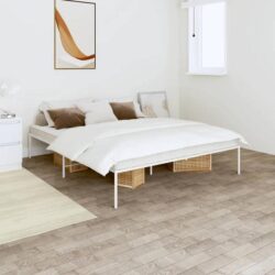 Metal Bed Frame without Mattress White 150x200 cm