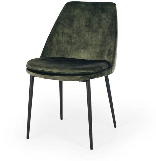 Mia Velvet Dining Chair - Moss Green
