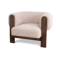 Montara Walnut Armchair - Blush Linen by Interior Secrets - AfterPay Available