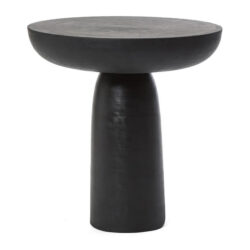 Pablo Polystone Indoor / Outdoor Round Side Table, Black