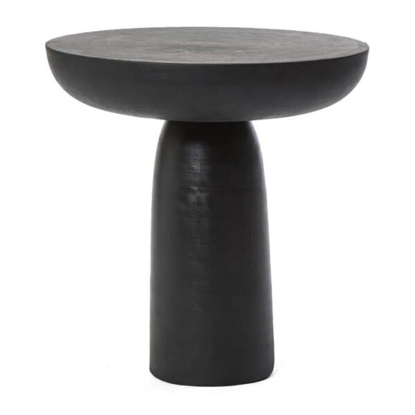 Pablo Polystone Indoor / Outdoor Round Side Table, Black