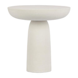 Pablo Polystone Indoor / Outdoor Round Side Table, Chalk