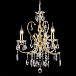 Persephone Asfour Crystal Chandelier, 3 Arm, Gold