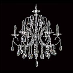 Persephone Asfour Crystal Chandelier, 6 Arm, Chrome