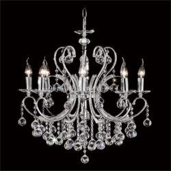 Persephone Asfour Crystal Chandelier, 8 Arm, Chrome