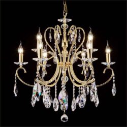 Persephone Asfour Crystal Chandelier, 9 Arm, Gold
