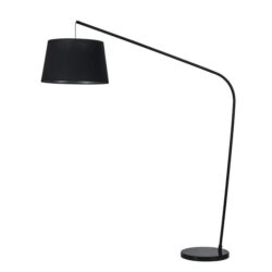 Rogan Timeless Standing Floor Light Lamp Fabric Shade Black