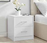 Ruben 2 Drawer Oak Bedside Table White