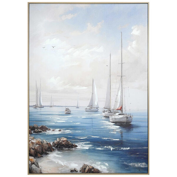 "Sailing by the Shoals" Framed Canvas Wall Art, Type A, 102cm