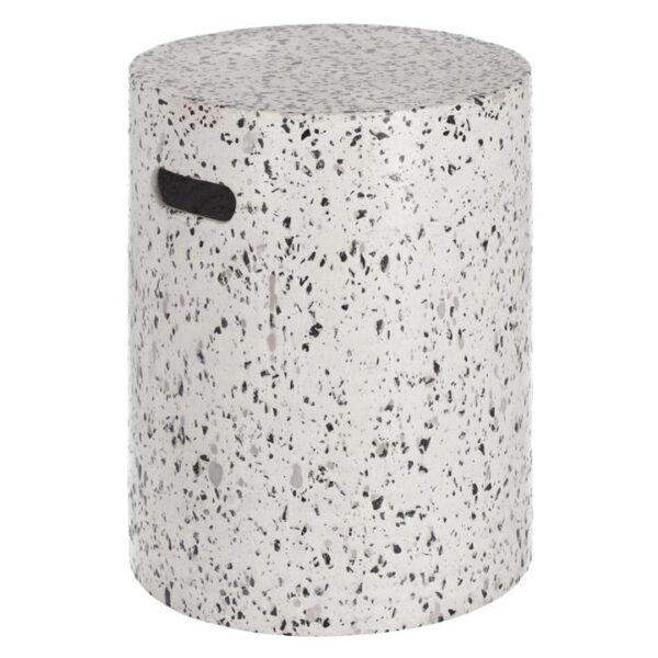 Salerno Terrazzo Indoor / Outdoor Stool / Side Table, White