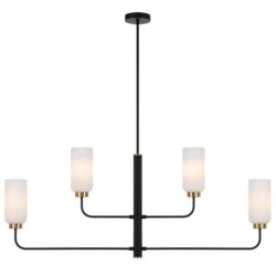 Sebring Metal & Glass Long Chandelier, Black