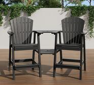 Set Of 2 Kurri Outdoor Bar Stool Black