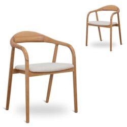 Set of 2 - Caspar Natural Dining Armchair - Beige by Interior Secrets - AfterPay Available
