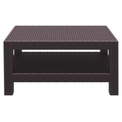 Siesta Monaco Commercial Grade Resin Wicker Outdoor Coffee Table, 93cm, Chocolate