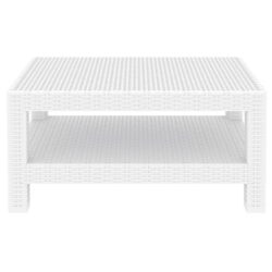 Siesta Monaco Commercial Grade Resin Wicker Outdoor Coffee Table, 93cm, White
