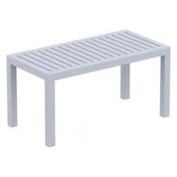 Siesta Ocean Commercial Grade Outdoor Lounge Coffee Table, 90cm, Silver Grey