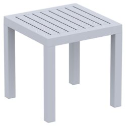 Siesta Ocean Commercial Grade Outdoor Side Table, Silver Grey