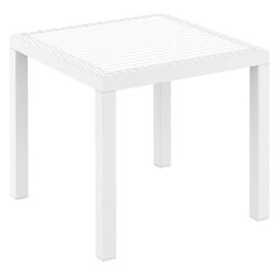 Siesta Orlando Resin Wicker Square Outdoor Dining Table, 80cm, White