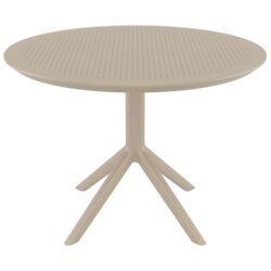 Siesta Sky Commercial Grade Indoor / Outdoor Round Dining Table, 105cm, Taupe