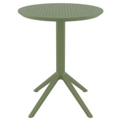 Siesta Sky Commercial Grade Indoor / Outdoor Round Folding Dining Table, 60cm, Olive Green