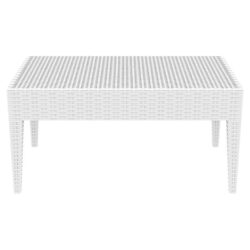 Siesta Tequila Commercial Grade Resin Wicker Outdoor Coffee Table, 92cm, White