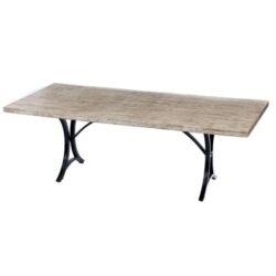 St. Barts Concrete Outdoor Dining Table, Minerva Base, 220cm