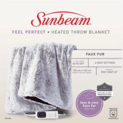 Sunbeam Feel Perfect Faux Fur Heated Throw Blanket