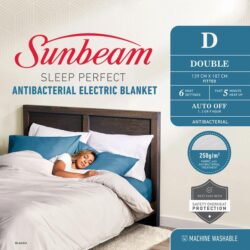 Sunbeam Sleep Perfect Antibacterial Electric Blanket - Double