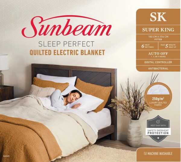 Sunbeam Sleep Perfect Quilted Electric Blanket - Super King