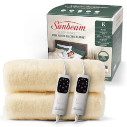 Sunbeam Sleep Perfect Wool Fleece Electric Blanket King BLW6671