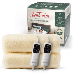 Sunbeam Sleep Perfect Wool Fleece Electric Blanket Queen BLW6651
