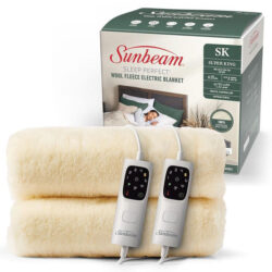 Sunbeam Sleep Perfect Wool Fleece Electric Blanket Super King BLW6681