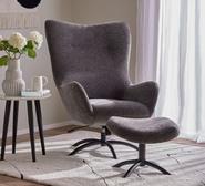 Talgarth Armchair With Footstool Brown