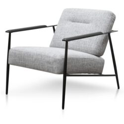 Tammy Fabric Armchair - Light Spec Grey - Black Legs by Interior Secrets - AfterPay Available