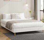 Thales Boucle Queen Bed Base White Single