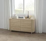 Thea 6 Drawer Bedside Table Brown