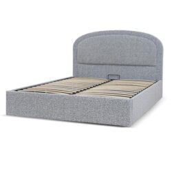 Valmira Queen Bed Frame - Pepper Boucle with Storage by Interior Secrets - AfterPay Available