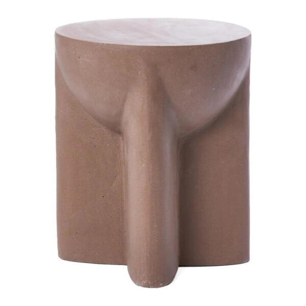 Vassili Polystone Indoor / Outdoor Round Side Table, Brown