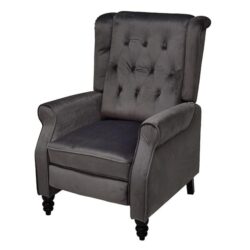 Velvet Accent Elegant Recliner Armchair Adjustable with High Wingback