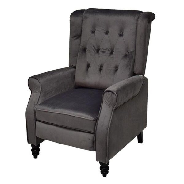 Velvet Accent Elegant Recliner Armchair Adjustable with High Wingback