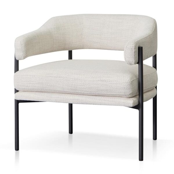 Walton Rustic Beige Fabric Armchair - Black Legs by Interior Secrets - AfterPay Available
