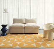 Zaki Geometric Washable Rug Yellow Medium