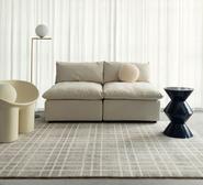 Zeb Plaid Washable Rug Grey Extra Large